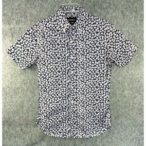 Bonobos Men's Purple Floral Button Up Shirt Size S Short Sleeve Slim Fit Blue